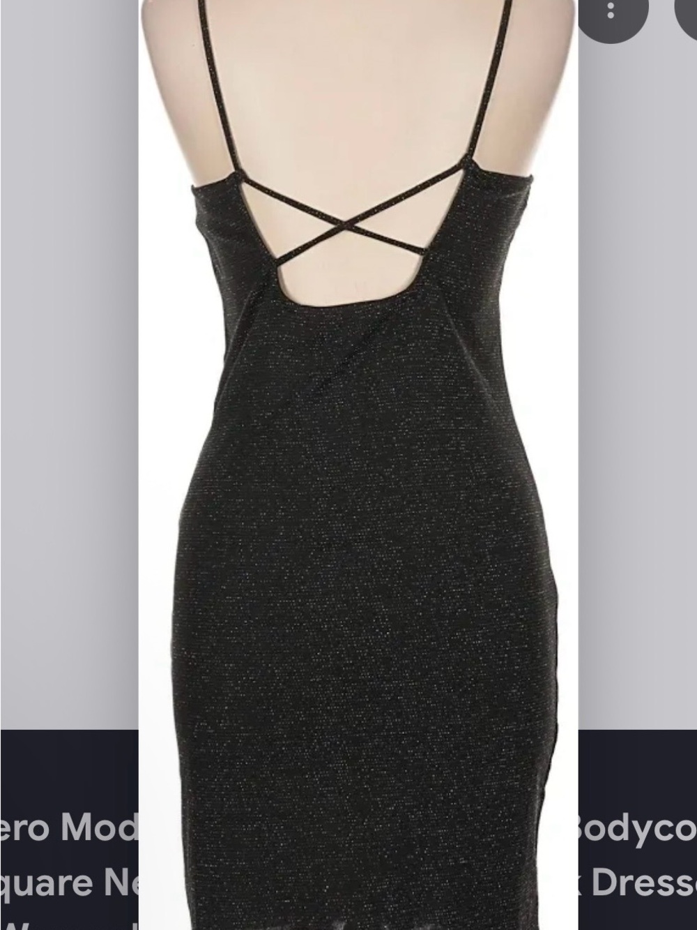 Vero moda sparkly dark grey/black strappy back mini dress